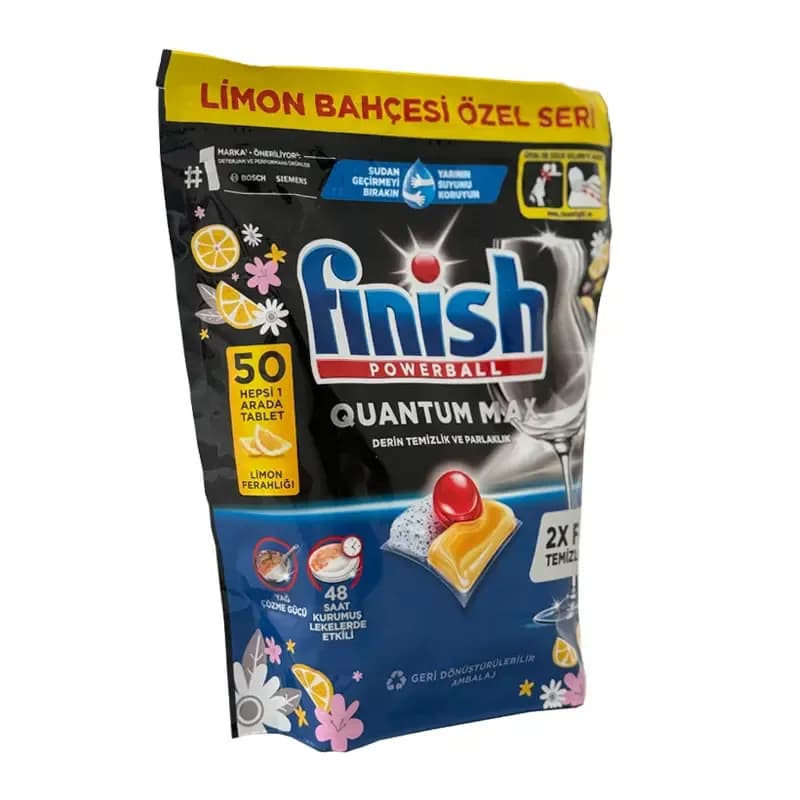 قرص ماشین ظرفشویی فینیش Quantum max رایحه لیمو (50 عددی) | گنجه مارکت